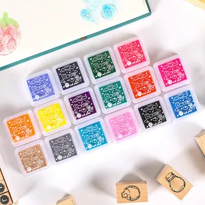Almohadilla de Tinta para Pintura de Dedos Multicolor DIY para Niños Cuadrada Lavable para Sellos de Goma Scrapbooking Suministros de Arte Escolar