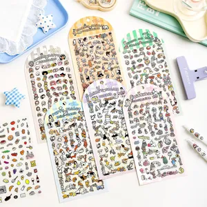 Cute Cartoon PET Waterproof Stickers Colorful Small World Series DIY Scrapbooking Journal Decoration Sticker Set For Kids