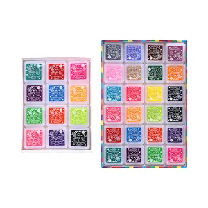 Almohadillas de tinta de 12 y 24 colores para pintura de dedos infantil