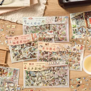 Retro 3D micro scene landscape stickers featuring nostalgic 80s and 90s themes in packs