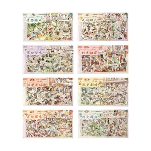Retro 3D miniature landscape sticker pack featuring nostalgia themes for journaling