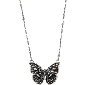 Vintage Schmetterling Halskette aus S925 Sterling Silber mit antikem Thai-Silber Finish