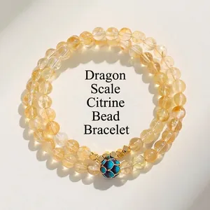 Pulsera de Cuentas de Cristal Natural Escamas de Dragón Capa Doble Amatista Cuarzo Rosa Prehnita Esmalte Joyería Mujer