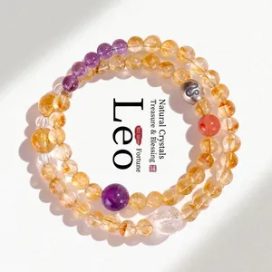 925 Sterlingsilber Zwölf Sternzeichen Naturkristall Perlenarmband Mehrfarbiger Schatzstein Handgefertigter Süßer Nischenschmuck Für Damen