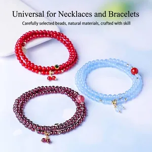 Natuurlijke granaat en kristal multi-streng wikkelarmband halsketting voor dames