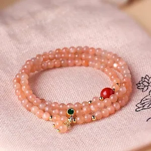 Natuurlijke granaat meerlagige ketting en armband voor een dagelijkse modieuze look