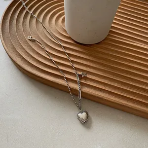 Vintage 925 Sterling Silber Perlenkette mit Herzanhänger und Sterncharme
