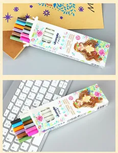 12-color metallic pens set for DIY photo albums and hand-drawn decorative drawing tools