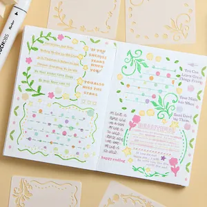 Cute cartoon hollow painting stencils for DIY bullet journal decoration