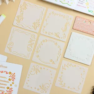 Cute PET waterproof hollow drawing stencils for bullet journals and scrapbooking
