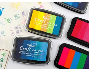Detailed view of 5-color gradient craft ink pads for DIY scrapbooking and rubber stamps