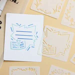 Cute cartoon hollow PET drawing stencils for DIY hand-account journaling and school painting