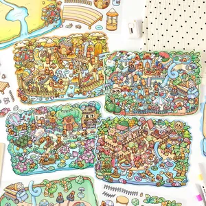 3D Stereoscopic Capybara Summer Miniature Scenery DIY PET Stickers For Kids Scrapbooking Water Adventure Beach Party Decor