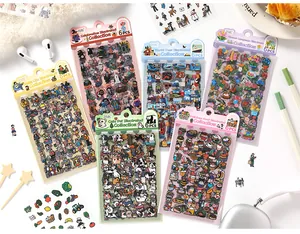Sechs Packungen bunte PET-wasserfeste Cartoon-Aufkleber für Journal und Scrapbooking