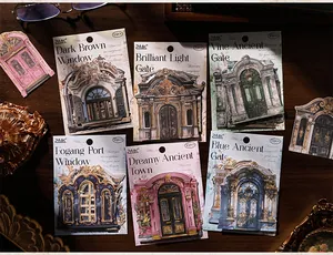 Vergoldete Vintage-Stil Fenster und Tore Aufkleber für DIY-Journaling und Kunstdekoration