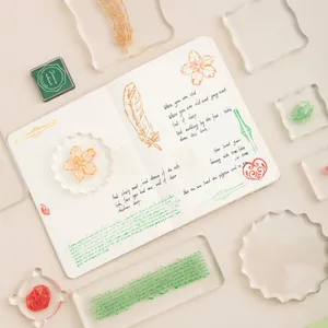 Clear acrylic stamp handles for scrapbooking and DIY crafts, various shapes