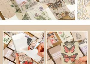 Inzoomen op vintage scrapbooking papier met prachtige prints van vlinders en textuur