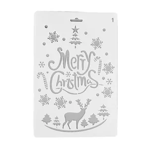 Christmas DIY drawing stencil featuring Merry Christmas and reindeer motifs for album decor