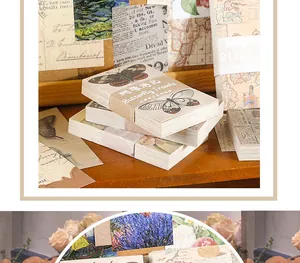Vintage vlinder plakboek papier stickers 60 vellen voor creatieve journaling en diy ambachten
