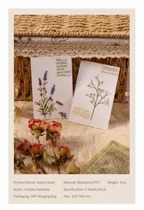 Vintage botanical nature series stickers for scrapbooking and DIY journaling decoration.