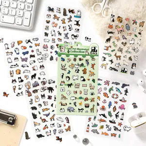 Niedliche wasserfeste PET-Tieraufkleber-Kollektion für kreative Tagebuch- und Scrapbooking-Projekte