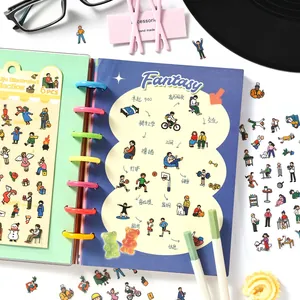 Süße Cartoon PET wasserfeste Aufkleber Set für Planer Dekoration und Journaling Scrapbooks