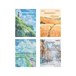 Lot de 4 blocs-notes de paysages des quatre saisons avec 200 feuilles de papier