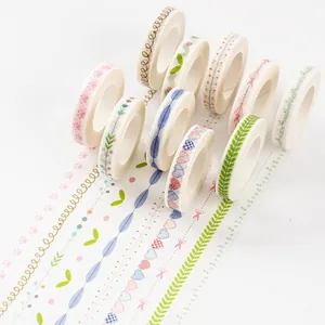 Nastro Washi Stretto Decorativo Per Scrapbooking Decorazione Bordi Diario Nastro Adesivo Fresco Adesivo Scrivibile Forniture Per Scrapbook Carta Adesiva