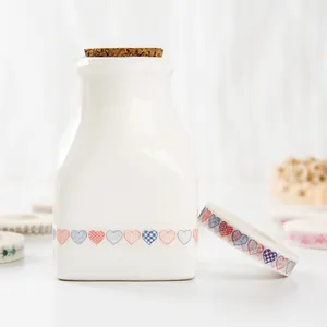 Nastro adesivo washi decorativo sottile con motivo a cuore colorato per diari e hobby