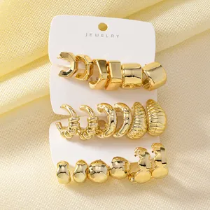 Acrylic Statement Chunky Earrings Electroplated Geometric Twisted Hoop Water Drop Earrings Collection For Women Fashion Jewelry