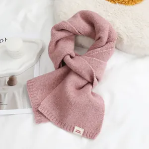 Zachte roze gebreide sjaal voor dames, elegante Koreaanse modewinter