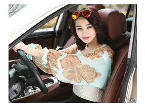 Lightweight paisley print chiffon sun protection shawl for women driving outdoors