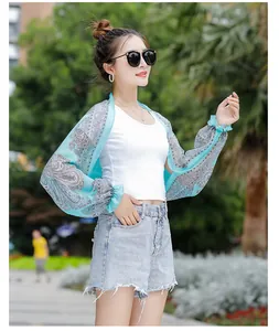 Chiffon sun protection shrug featuring a vintage paisley print and flared ruffled cuffs