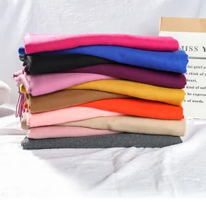 Premium soft cashmere-like solid color scarves in multiple vibrant shades