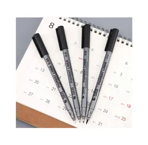 Detail view of professional STA waterproof pigment liners with various tip sizes
