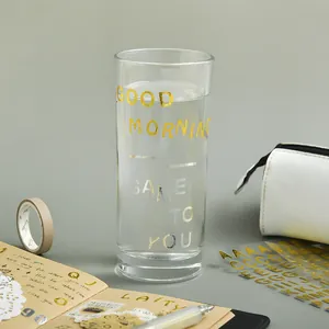 Pegatinas impermeables de alfabeto en papel de oro para decoración de diario DIY