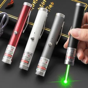 Pointeur Laser Haute Puissance Rechargeable USB Faisceau Vert Rouge pour Présentation Bureau Enseignement Jouet Chat Pointeur Laser