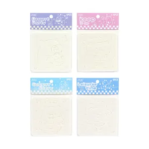 Set of 4 cute cartoon PET drawing stencil templates for kids hollowed painting