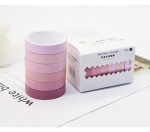 Detailansicht von 6er Set Washi-Masking-Tape in Pink-Lila-Farbverlauf für DIY