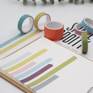 Minimalistische washi tapeset in zoutstijl voor journaling en DIY scrapbooking decoratie