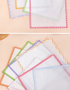 Detail view of colorful patterned borders on heat resistant ironing sheets for Perler beads