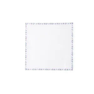Square white heat resistant ironing cloth for Perler beads with purple floral border