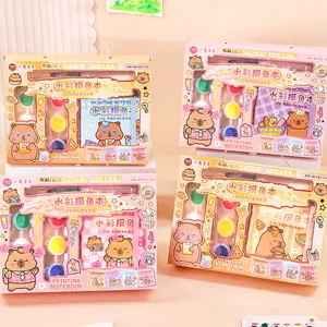 Juego de Acuarelas de Viaje Portátil Pigmento Sólido Cuaderno de Bocetos de Bolsillo Pincel de Agua Para Niños Artistas