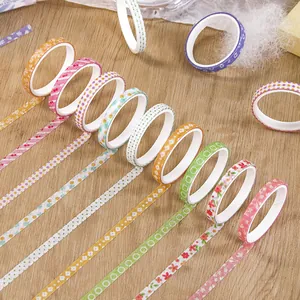 Decorative retro floral washi tape set for creative journal layouts and DIY crafts