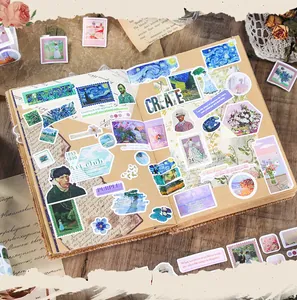 Autocollants artistiques vintage et rubans décoratifs pour collage de journal d'art