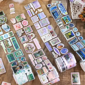 Set de rubans adhésifs et autocollants d'art impressionniste vintage pour scrapbooking