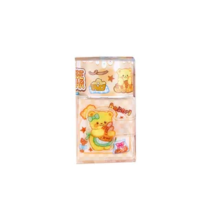 Cute yellow bear bakery theme mini spiral notebook with slap bracelet closure and tape