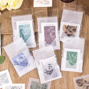 Pegatinas Scrapbooking Estilo Tinta Vintage Flowering Period Papel Vitela Calcomanías Florales Con Estampado en Plata Para DIY Manualidades