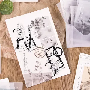 Elegantes pegatinas de flores estilo tinta con estampado plateado para manualidades DIY