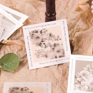 Pegatinas florales estilo tinta con estampado plateado para scrapbooking DIY art